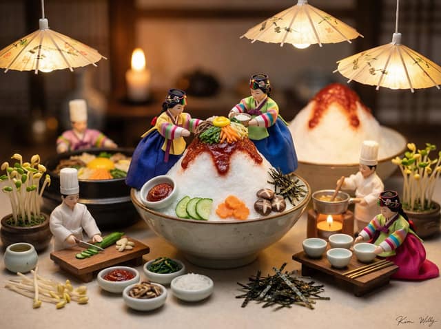 نمونهٔ 微型朝鲜御厨红豆冰拌饭 · 微距摄影