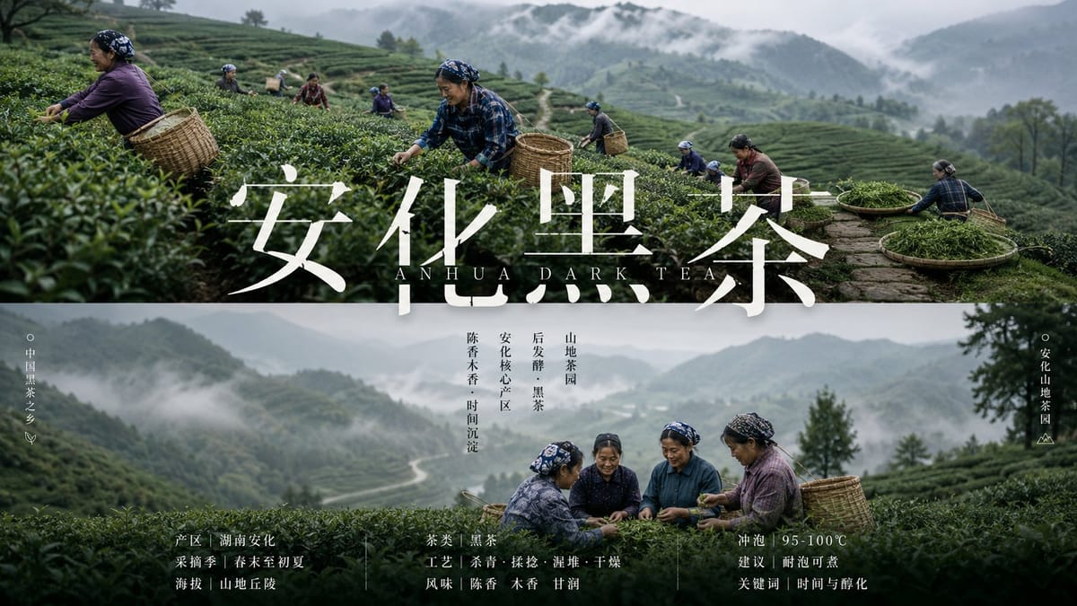 安化黑茶采茶园：双段叙事摄影排版