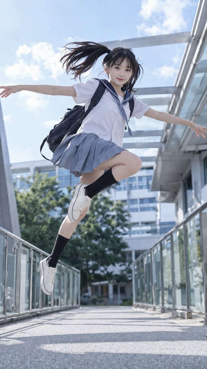跃动青春｜日本高中生夏日清新写真生成
