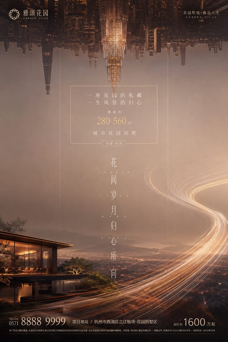 江景城市天际倒悬|地产发布感视觉海报