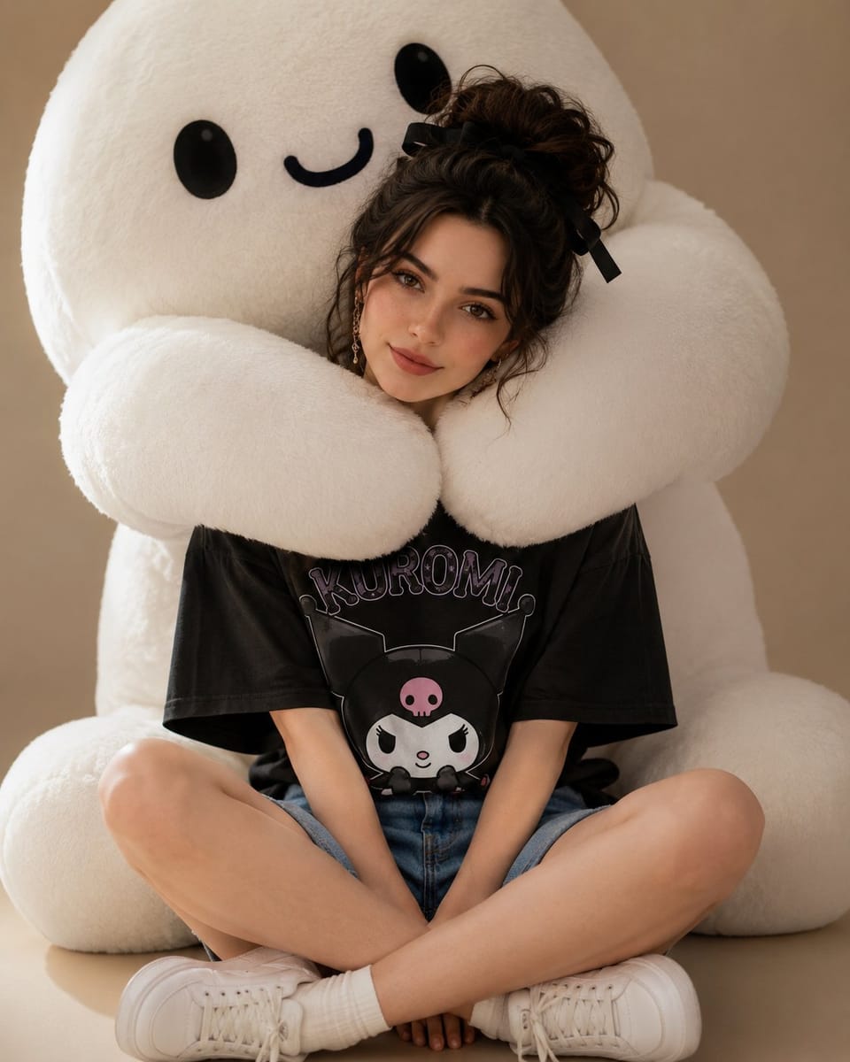 少女与巨型毛绒玩偶 | 温馨治愈影棚人像写真