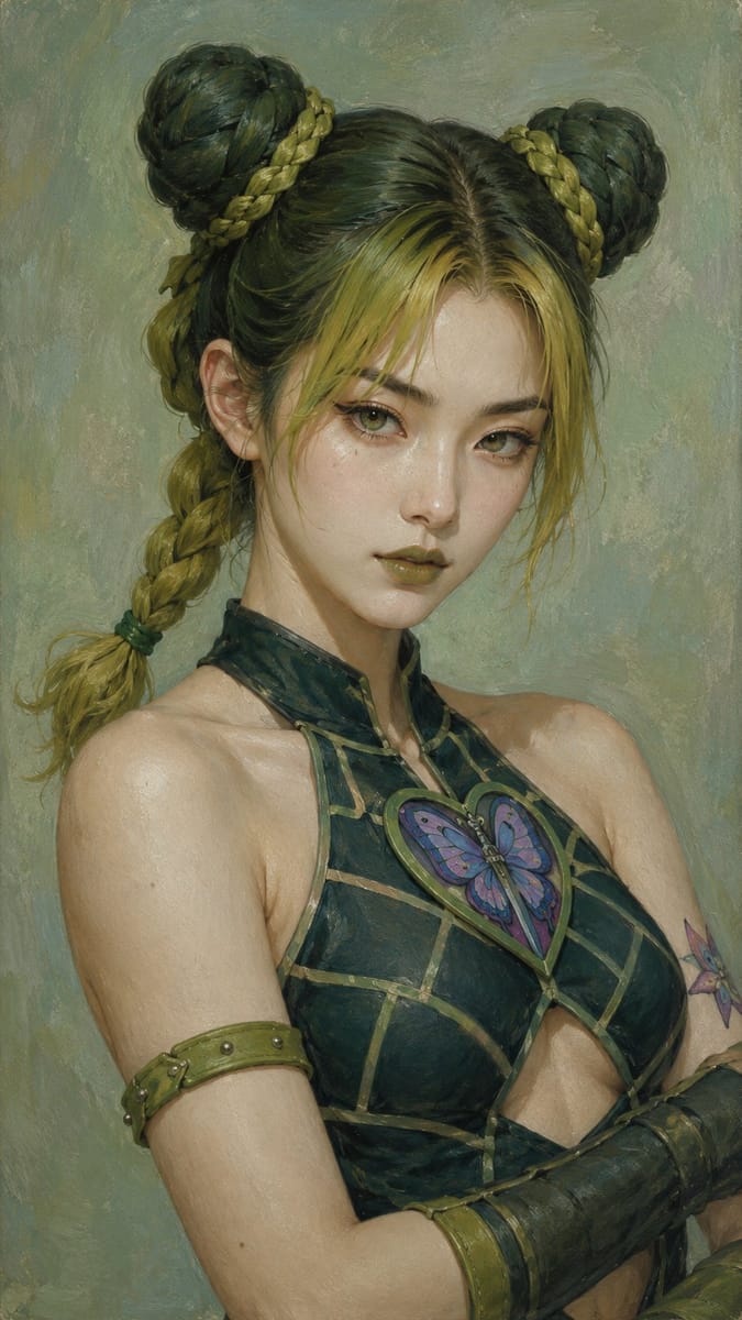 JOJO女角色蛋彩肖像·韩系女神八连生成