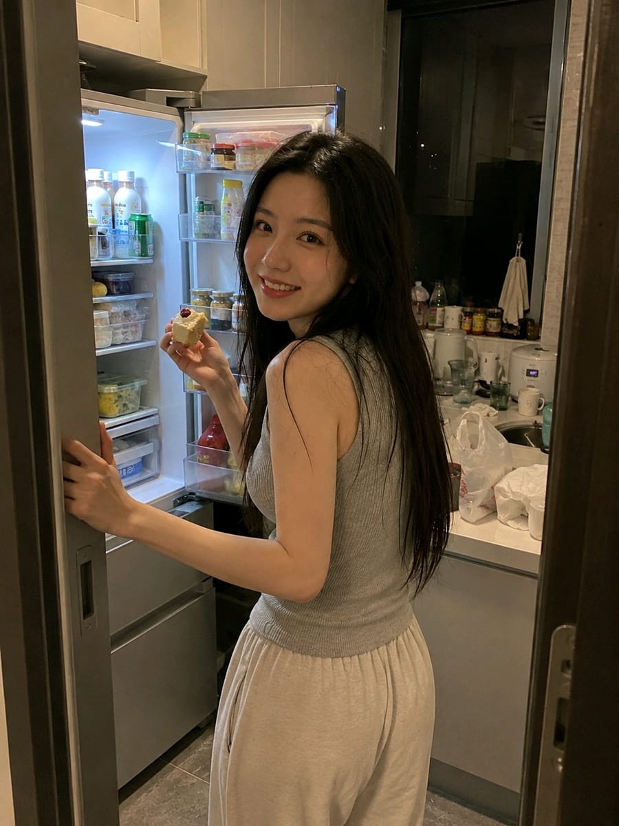 厨房偷吃被抓拍!超真实手机人像瞬间