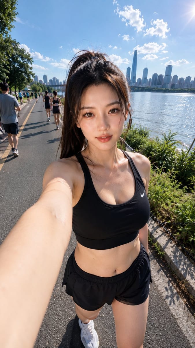晨跑超现实自拍 | 运动后自然发光写真