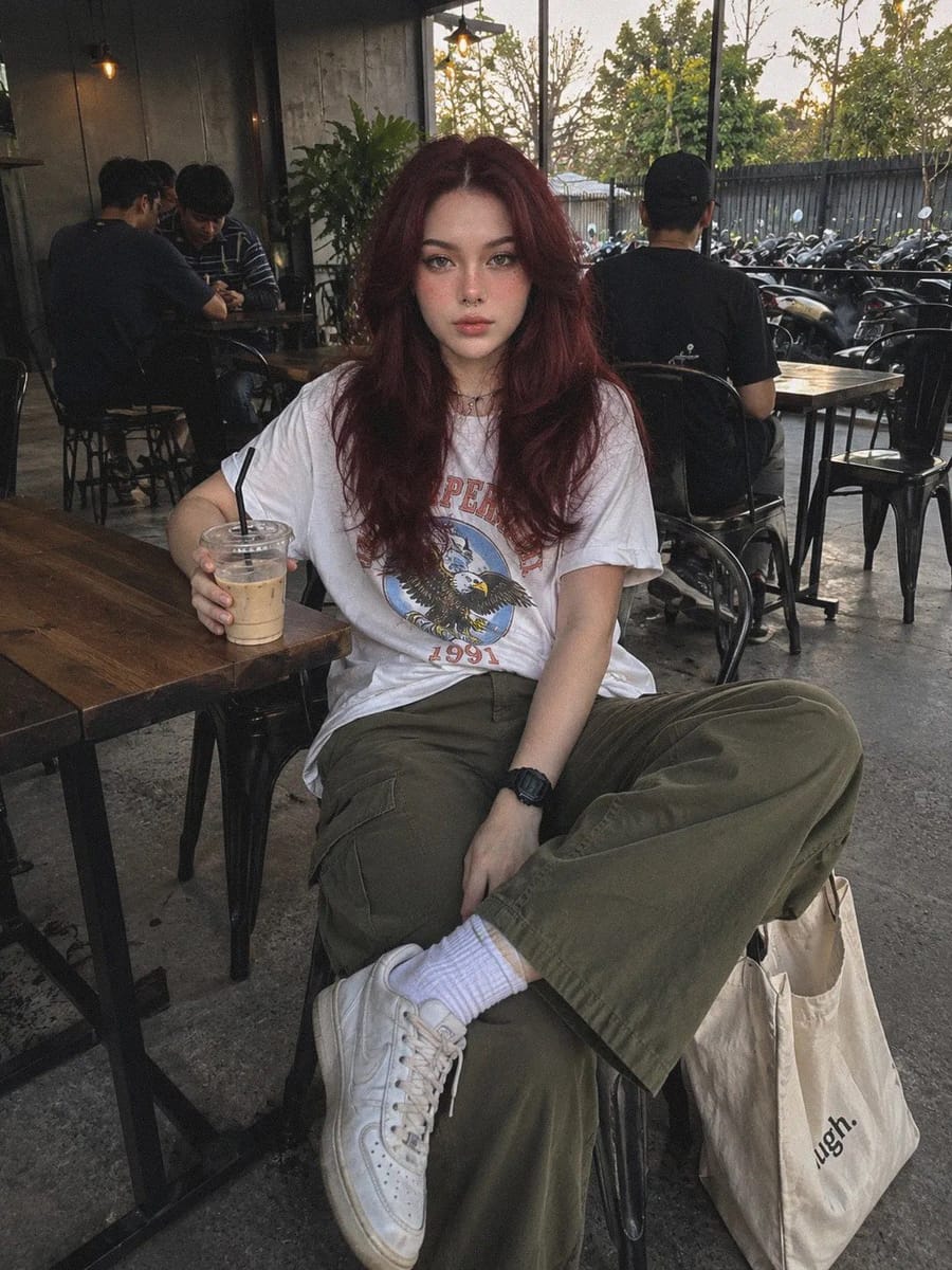 印尼工业风咖啡馆·写实女性人像