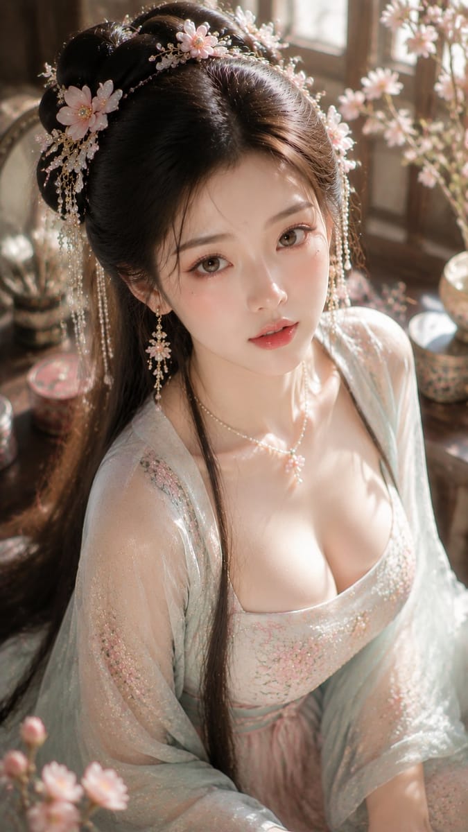 AI古风人像：春日水光贵女写真