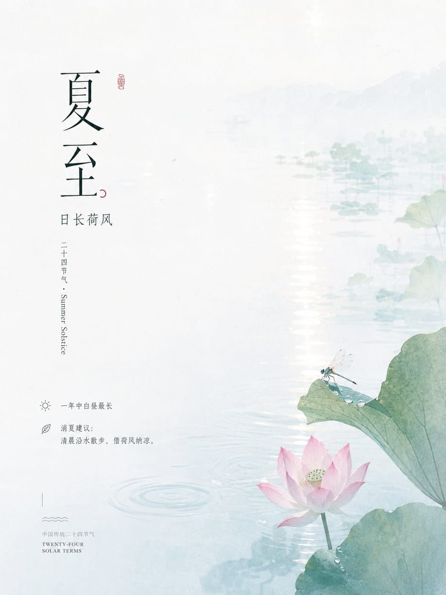 夏至·东方美学清透信息海报生成
