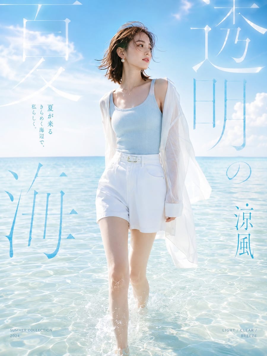 夏日清透呼吸感商业广告视觉｜通透高级广告大片Prompt