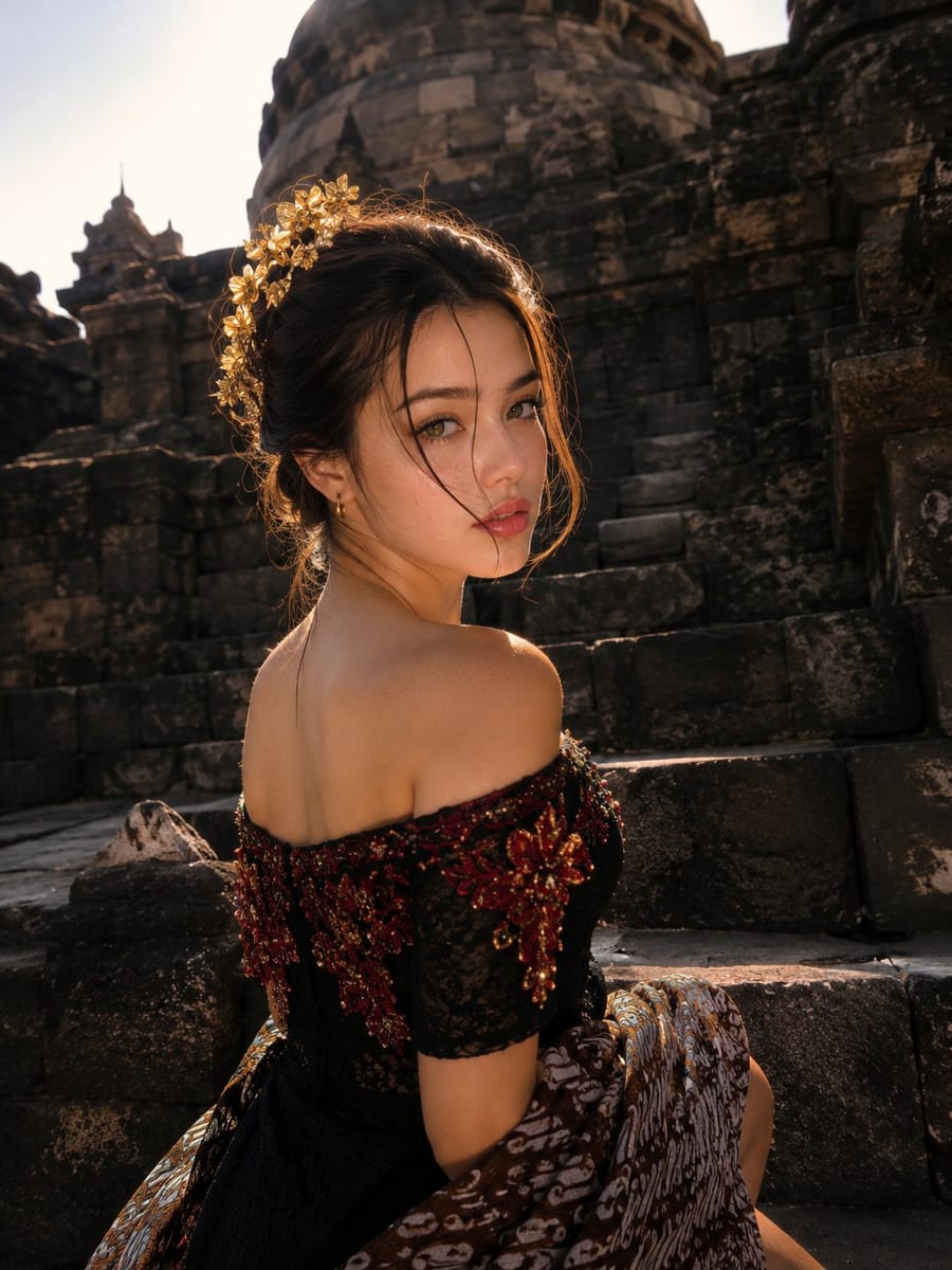 超写实古寺人像｜东亚女性奢华时尚大片