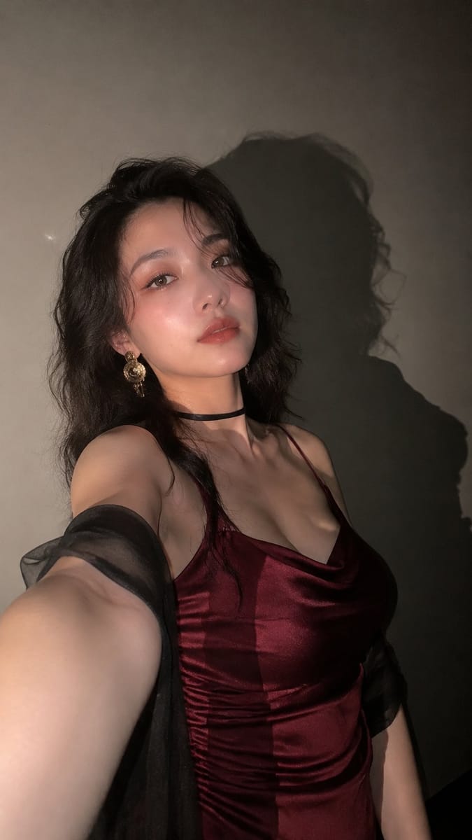 手机闪光灯写实自拍：真实质感女性人像