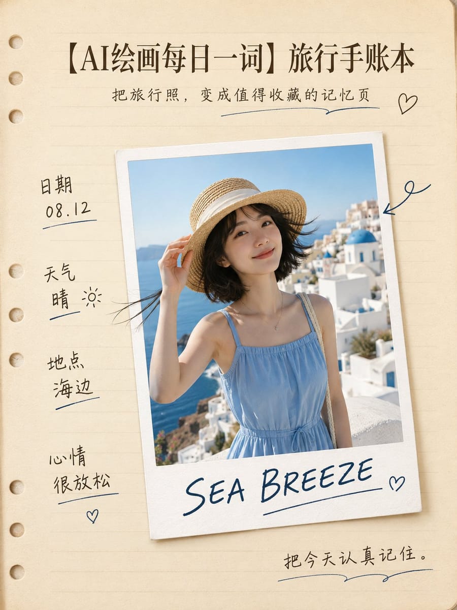 旅行手账出框立体海报|真人旅行照秒变文艺手账风
