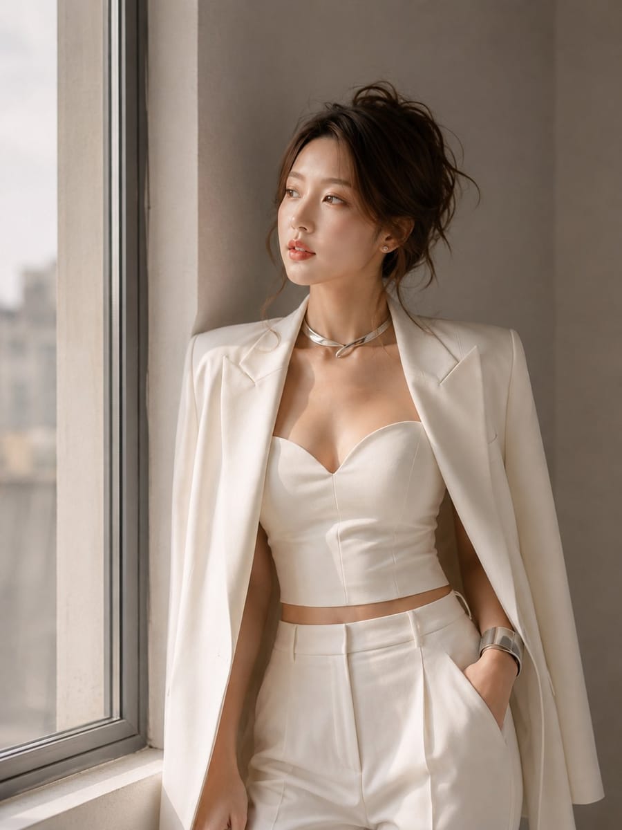 超写实电影感东亚女性时尚肖像|Vogue级高端人像摄影