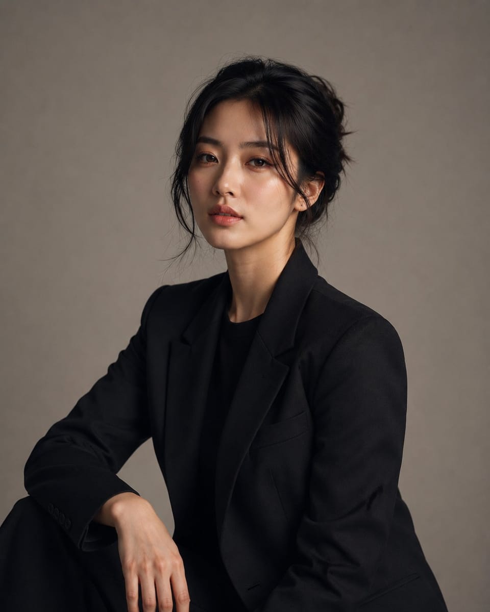 韩国女性奢华影棚人像｜极简静奢风时尚写真