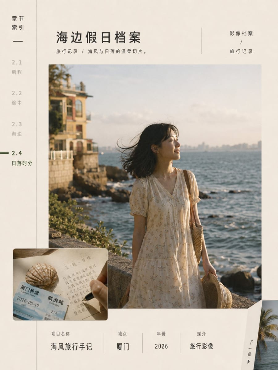 章节式影像档案海报:摄影画册级编辑排版设计