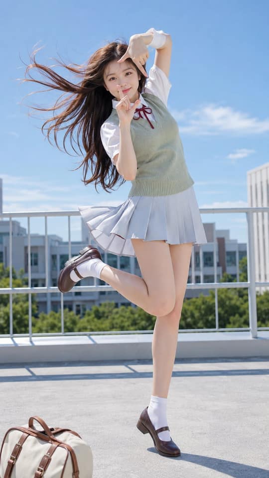 20岁大学生夏日校园写实人像摄影