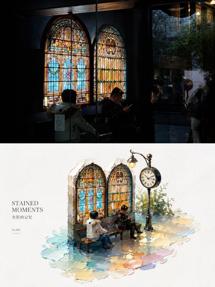 摄影×3D厚涂油画｜微景观治愈系双重海报设计