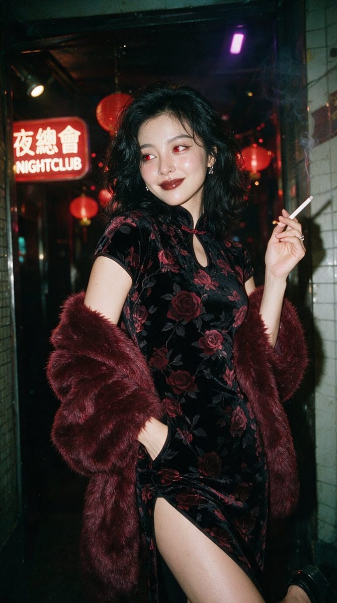 90年代港风复古电影感美艳佳人