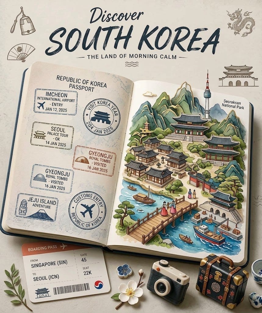 手绘旅行手帐|3D立体水彩插画生成