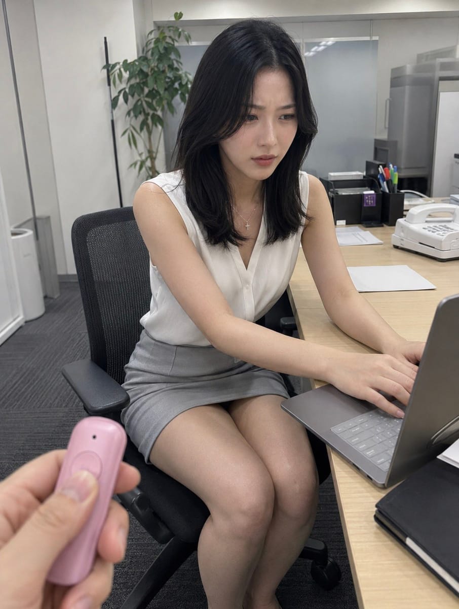 办公室主观视角·忍耐表情少女写真
