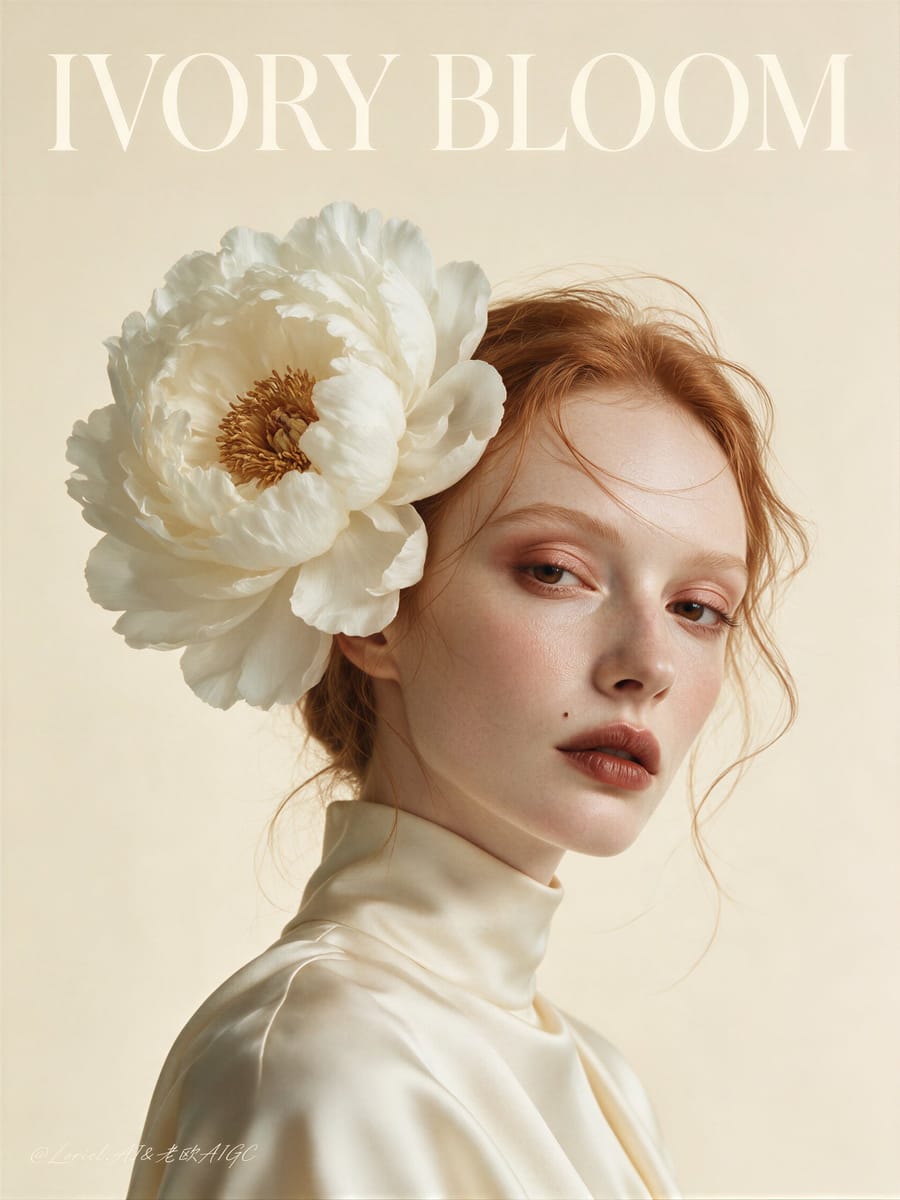 IVORY BLOOM 奢侈时尚高定海报 | 戛纳级超写实广告大片
