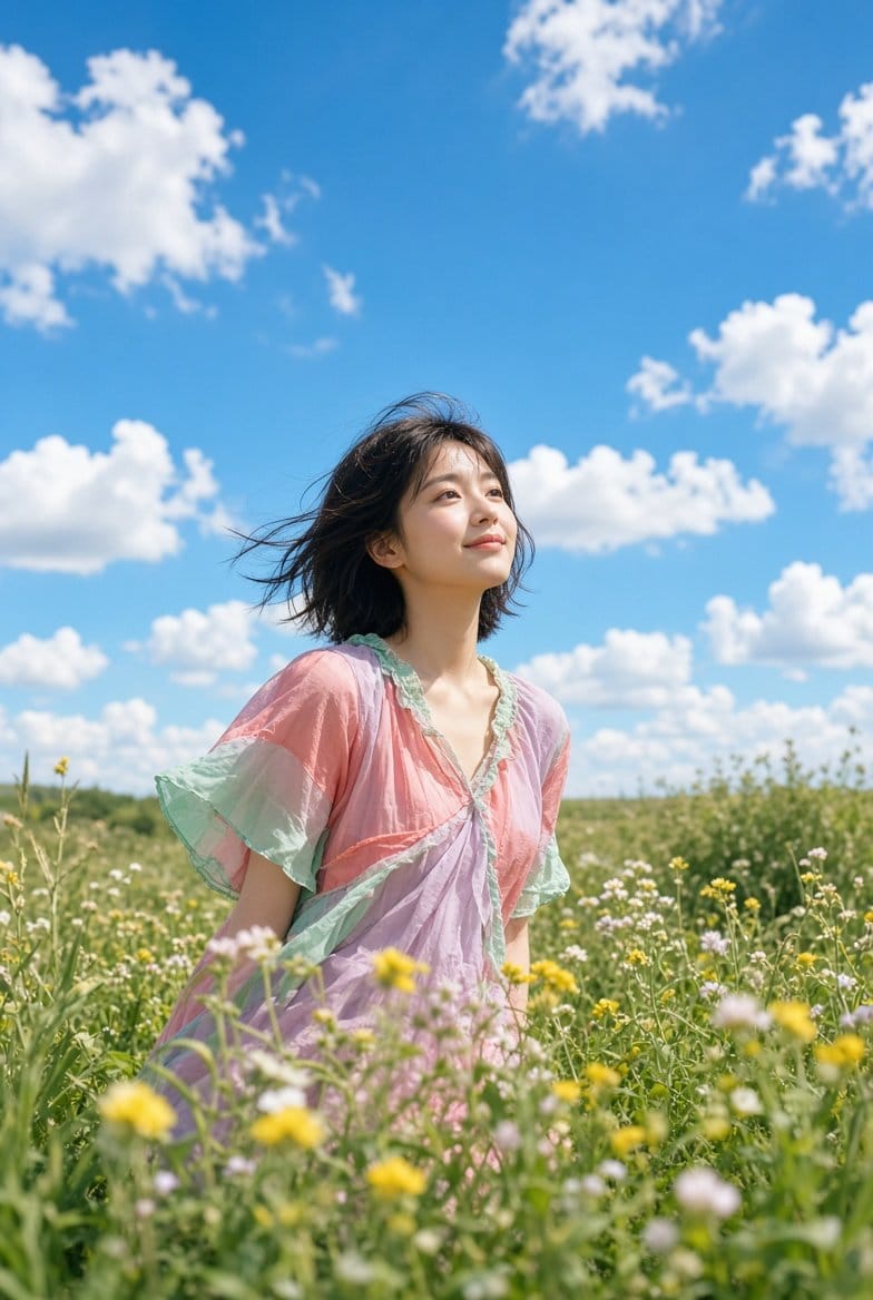 夏日多巴胺清新亚裔少女人像|胶片感写真
