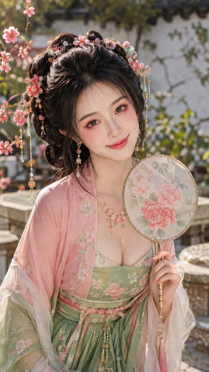 古风贵女美妆写真|茜粉豆蔻绿娇艳人像