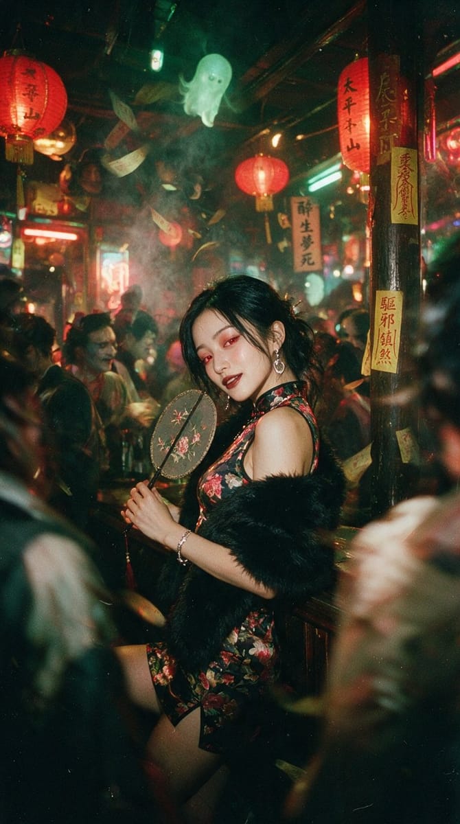 90年代香港夜总会胶片人像|浪漫氛围写实快照
