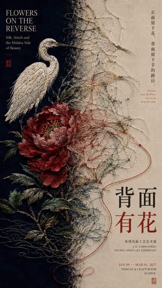 左右构图展览海报设计:编辑排版质感与中轴视觉转译