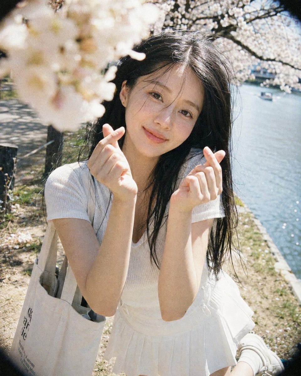 樱花树下一次相机胶片感少女写真｜春日随拍