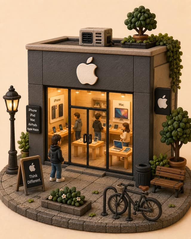 نمونهٔ 品牌商店微缩粘土模型：治愈系手作风光场景