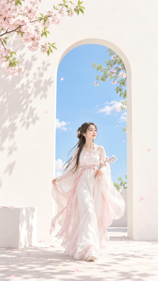 东方禅意女性清透海报｜春日古风封面插画