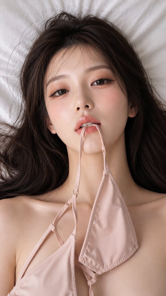 游艇写实美妆特写：东亚女性慵懒迷人社论肖像