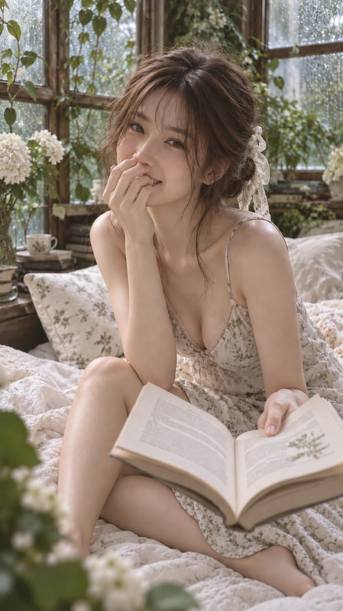 真实感女性生活人像摄影提示词