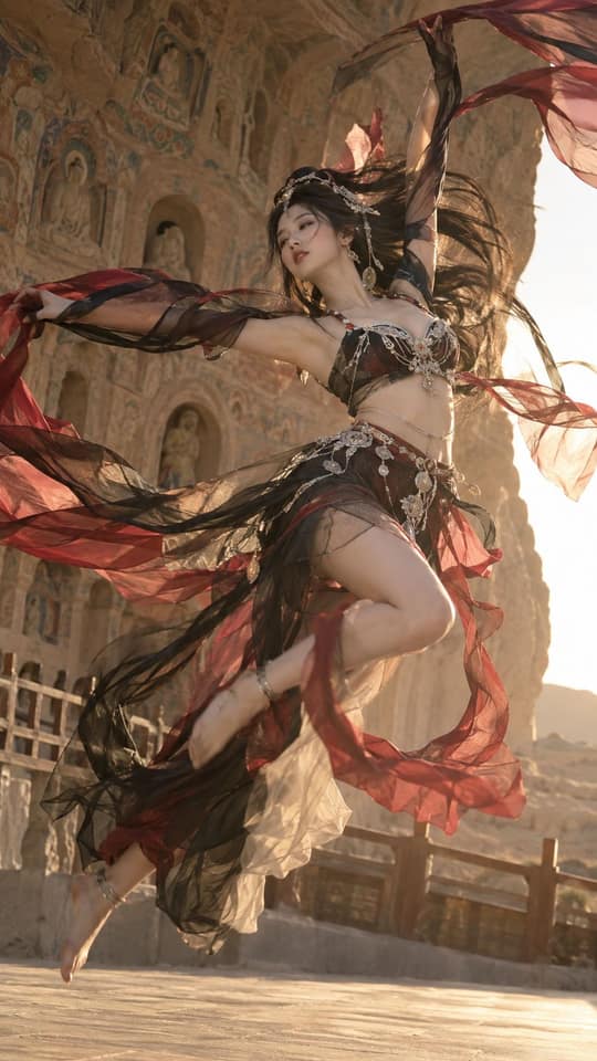 نمونهٔ 敦煌飞天薄纱美人｜东方美感抓拍