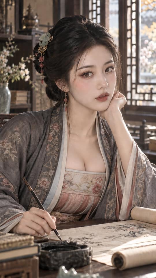 نمونهٔ 古风书卷电影感·世家闺秀知性人像