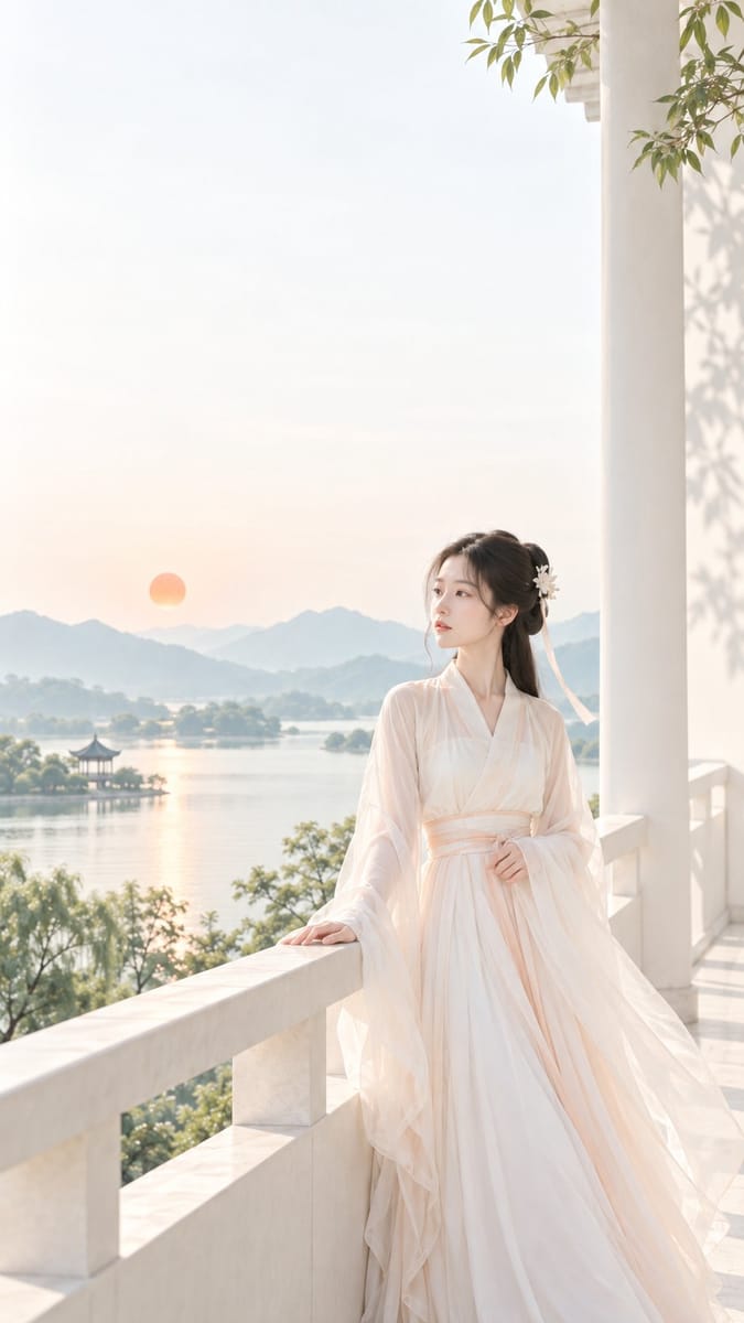 东方禅意极简女性封面海报|午后松弛感国风海报