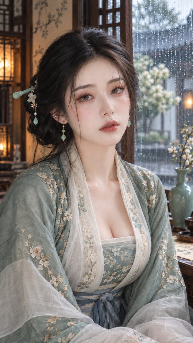 雨日青瓷古风美妆人像｜电影感东方骨相