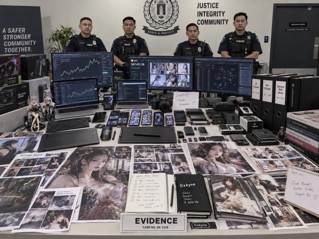 نمونهٔ AI生成警察搜查扣押物品照