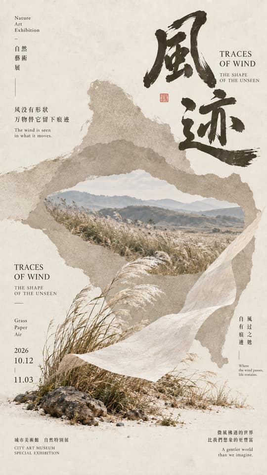 نمونهٔ 东方自然美学艺术海报设计｜书法标题+摄影窗口