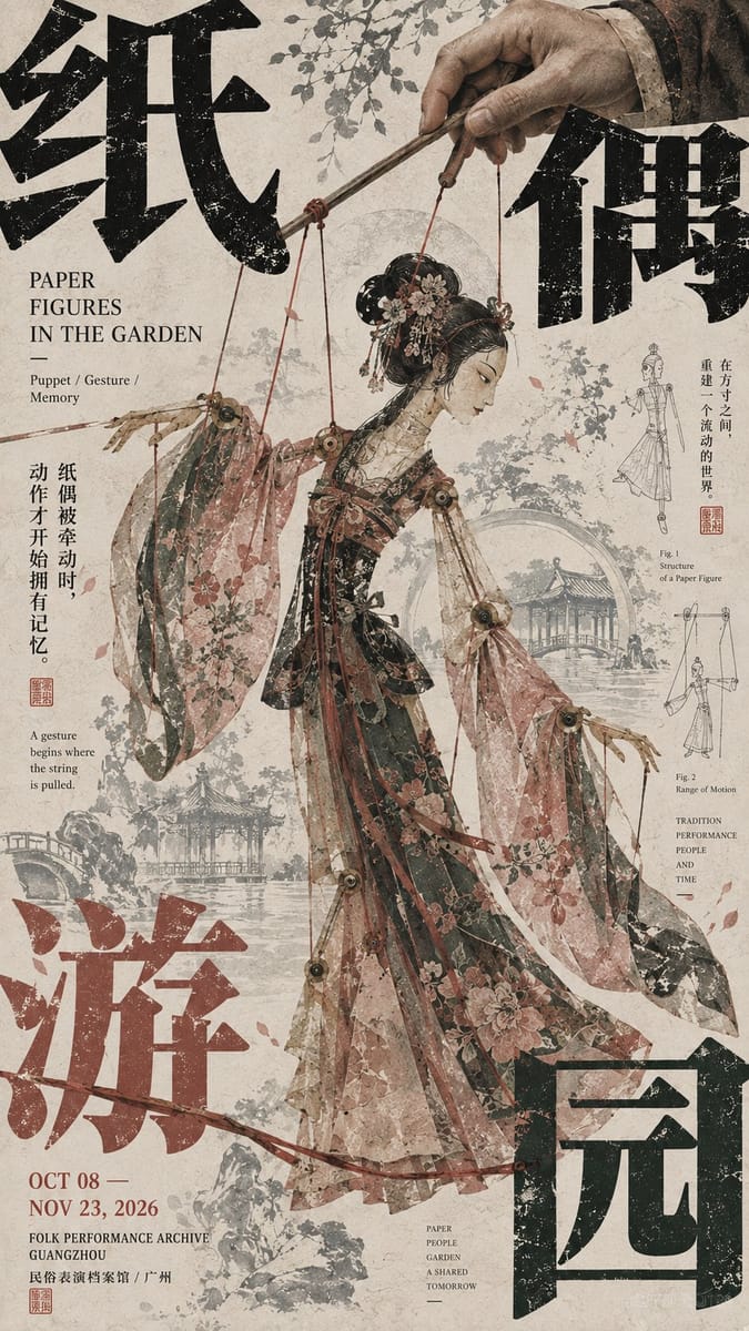 东亚文化展览海报压角构图设计|大主体强Typography版式