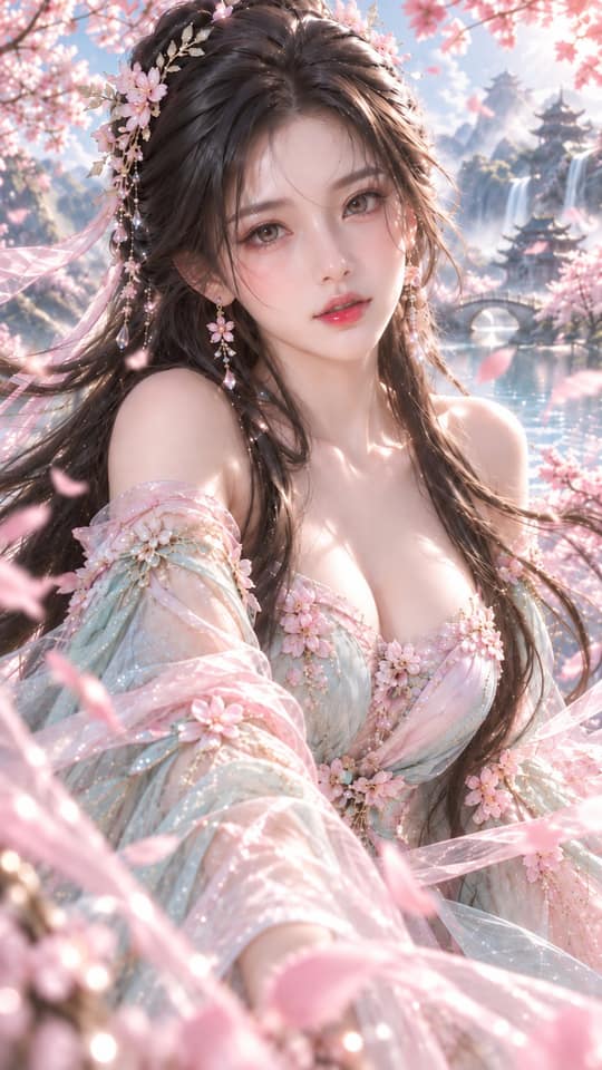 نمونهٔ 东方幻想仙境少女高精度3D CG肖像渲染