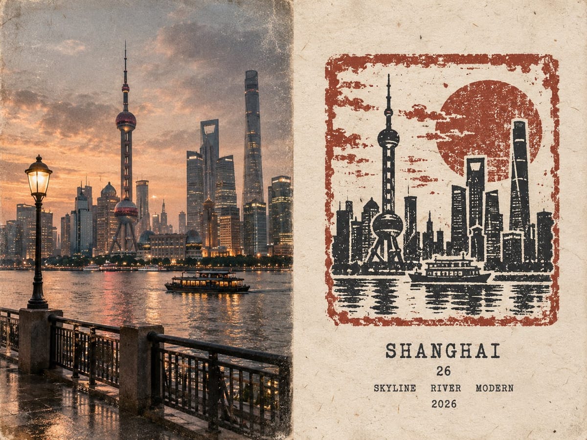 旅游日志橡皮印章海报生成提示词|复古手工印章风海报AI绘画