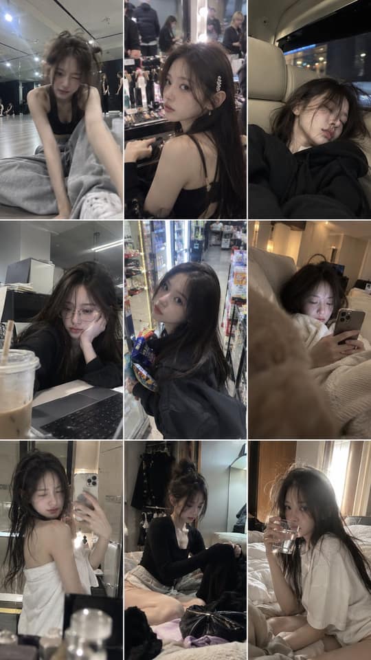 نمونهٔ KPOP女团成员九宫格手机废片感写真｜真实生活碎片人像