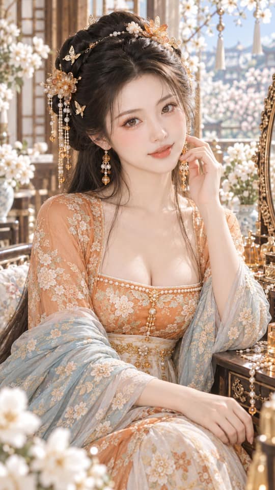 نمونهٔ 古风富养大小姐明亮美妆写真｜甜贵温润琥珀蜜杏玻璃妆