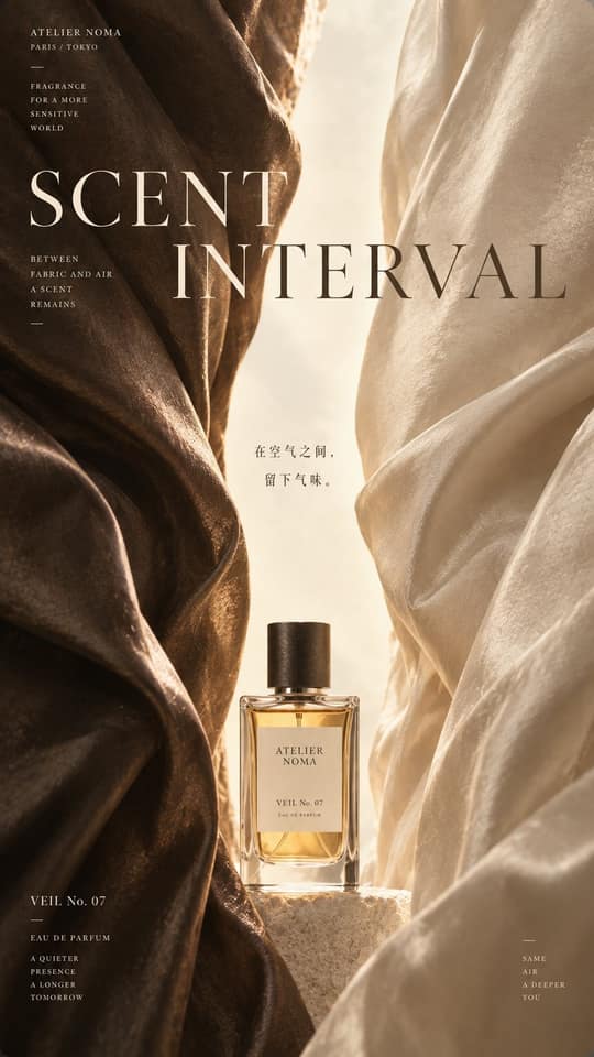 نمونهٔ 高端商业海报夹缝构图设计框架｜Editorial 负空间视觉提示词