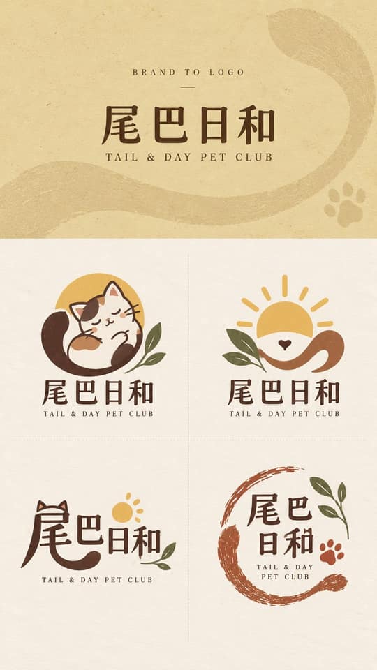 نمونهٔ 品牌Logo概念探索设计稿生成｜四条差异化视觉路线方案