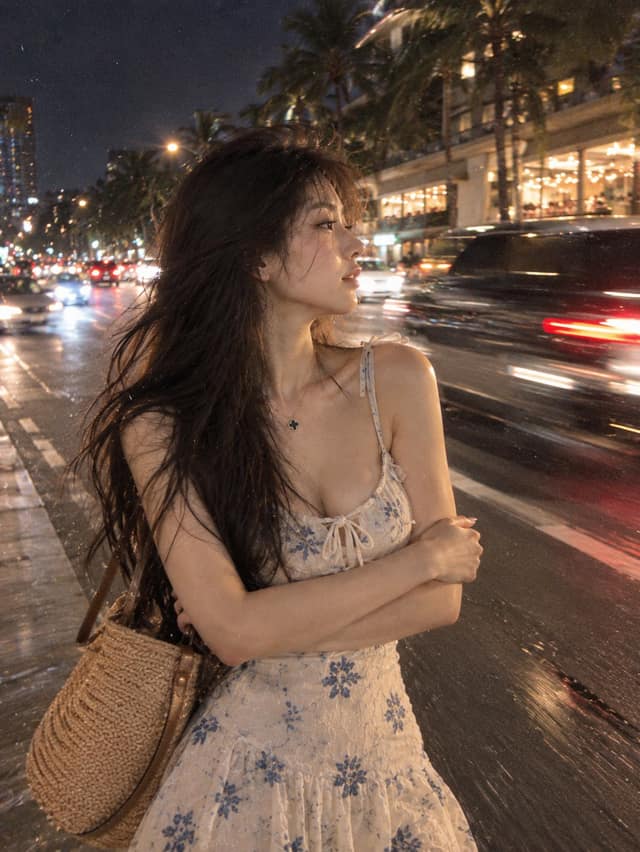 نمونهٔ 夜晚胶片风随性街拍人像 | ins快照质感