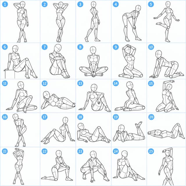 نمونهٔ AI美女25种迷人姿势生成：一键打造百变人像