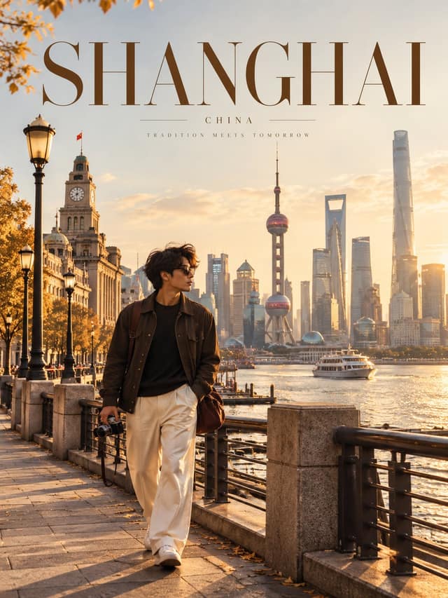 نمونهٔ 电影质感高级旅行海报｜3:4竖版文生图