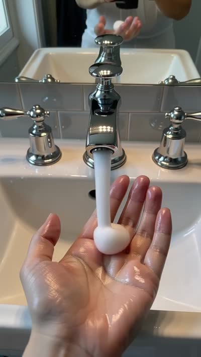 水龙头流出小猫咪泡沫：惊喜萌宠治愈系画面
